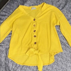 Yellow Longsleeve Cropped Shirt